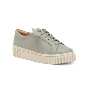 CLARKS Light Green Wide Leather Mayhill Walk Comfort Sneakers
